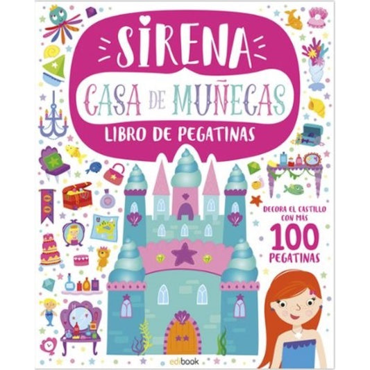 Libro de pegatinas sirenas con castillo y más de 100 pegatinas coloridas