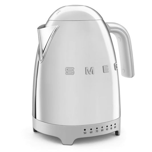 Hervidor SMEG blanco lateral, diseño elegante para cocinas modernas