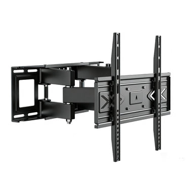 soporte para televisor negro, vista lateral, ajustable y versátil