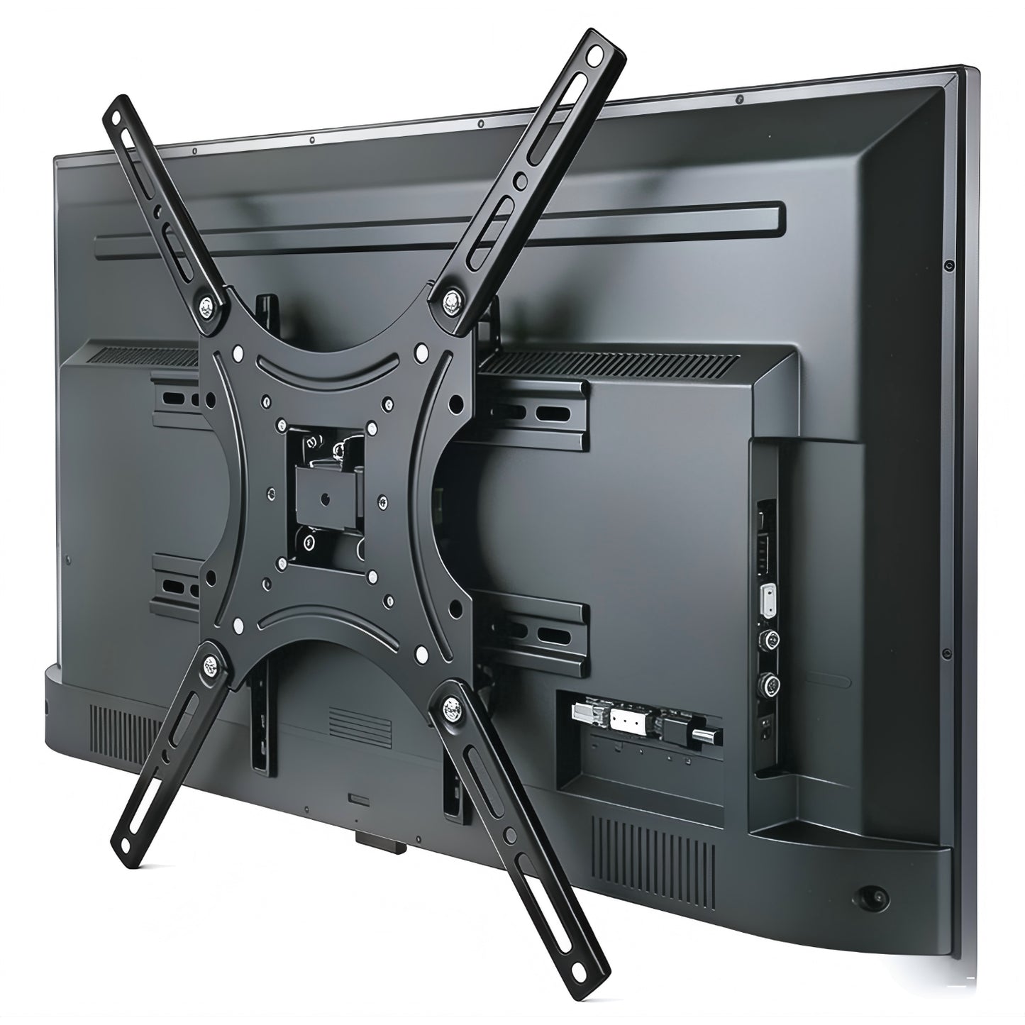 soporte para tv negro trasero montado en pared