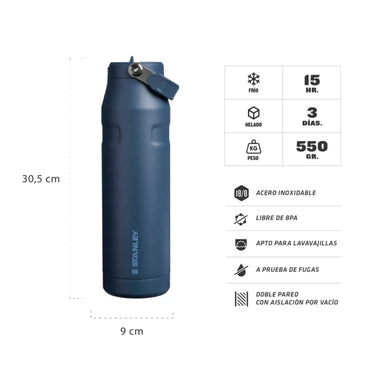 Termo Stanley IceFlow 36oz azul marino con aislamiento para mantener las bebidas frías hasta 15 horas