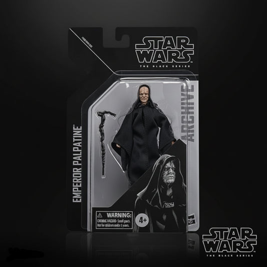 Figura Emperor Palpatine Star Wars, negro, en empaque, colección de acción.