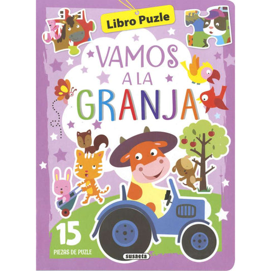 Libro infantil Vamos a la Granja con 15 piezas de rompecabezas colorido