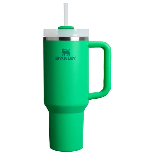 Vaso Stanley Quencher 40oz Honduras en color verde con tapa y popote para bebidas frías