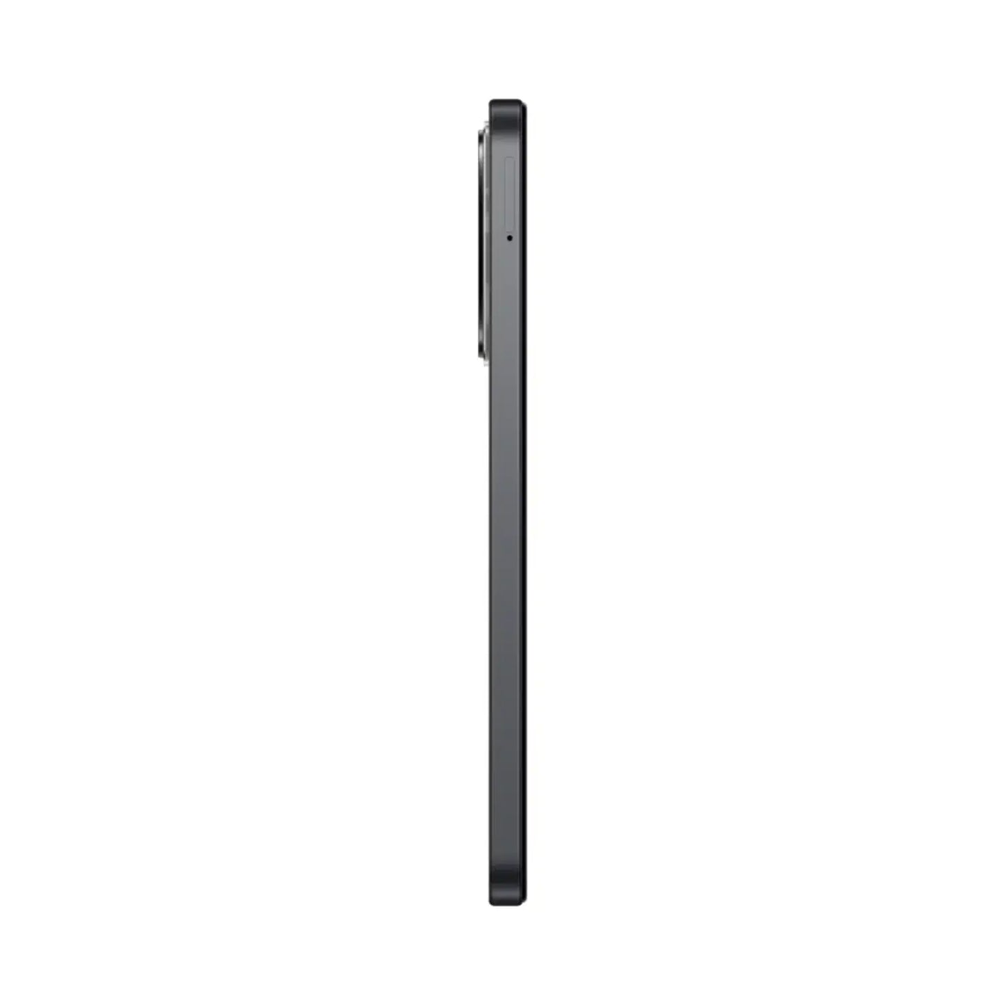 Xiaomi teléfono negro perfil lateral, muestra del diseño del dispositivo