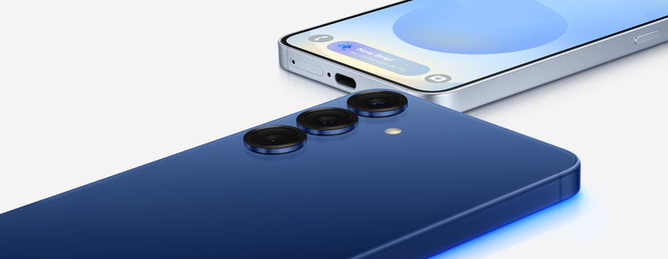 celulares en venta Honduras, modelo azul, vista trasera y frontal, moderna tecnología