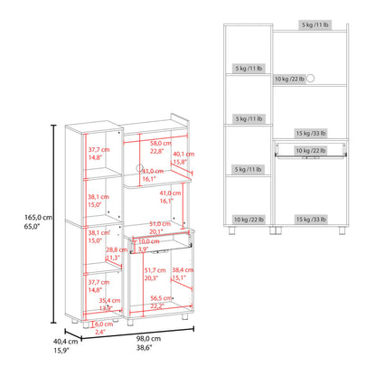 Alacena de Cocina Pantress Blanca de 3 Puertas - 165X98X45 CM