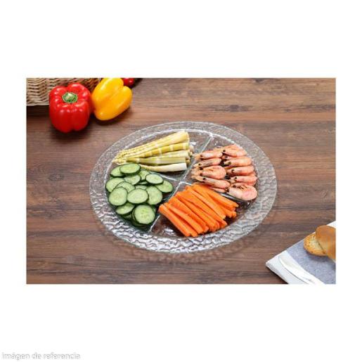 RED GLASS SERVING TRAY