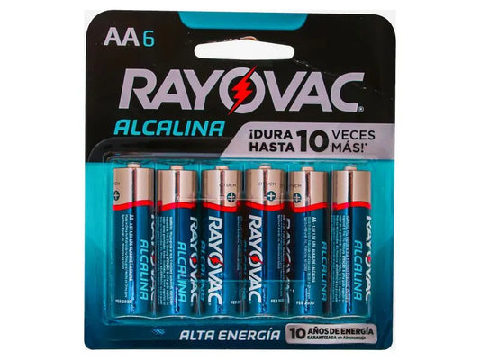 BLISTER OF 6 AA ALKALINE BATTERIES 