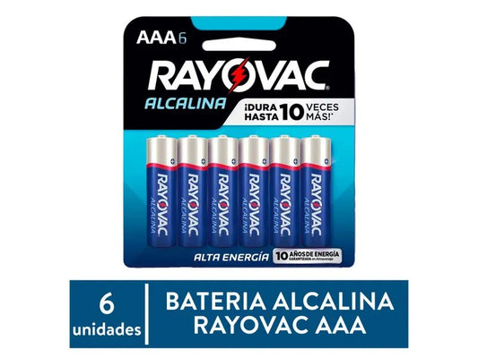 BLISTER OF 6 AAA ALKALINE BATTERIES