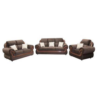 JUEGO DE SALA CANADA 3 PZS CAFE OSCURO