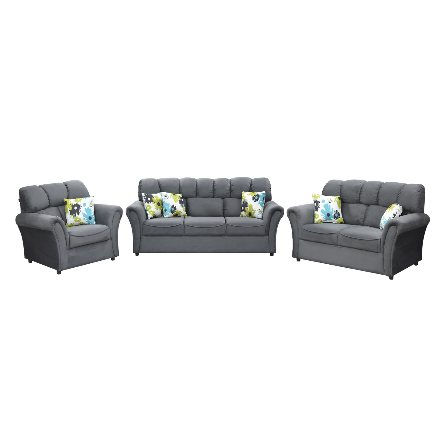 MANCHESTER GREY 3-PIECE LIVING ROOM SET 