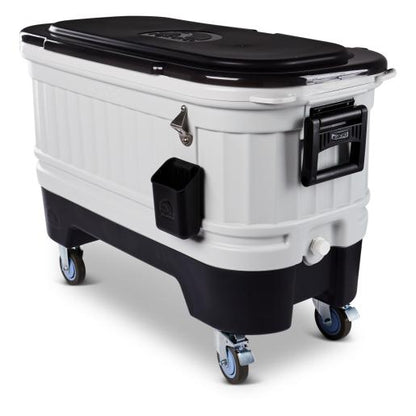 Party Bar 125 Quart Cooler with Gray Wheels
