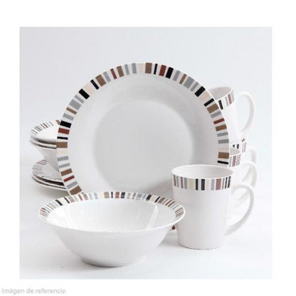 PIETRA MARRON 12PC PORCELAIN DINNERWARE SET