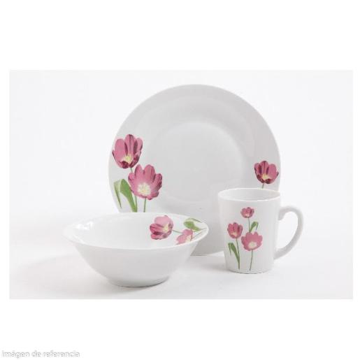 SET DE VAJILLA ANAYANCI ROSA 12PC PORCEL