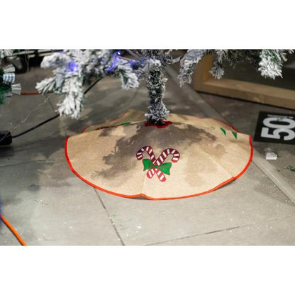 NAV. TREE SKIRT 70CM GREY/RED