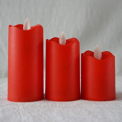 NAV. LED CANDLE 7.5X10CM RED