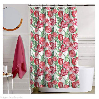 POPPIES BATH CURTAIN WITH 12 HOOKS