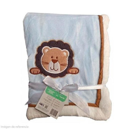 SOFT BLANKET WITH ASSORTED ANIMAL EMBROIDERY