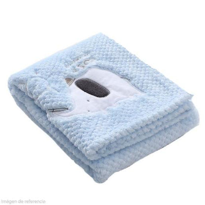 ASSORTED TEXTURED BLANKET WITH ANIMAL EMBROIDERY