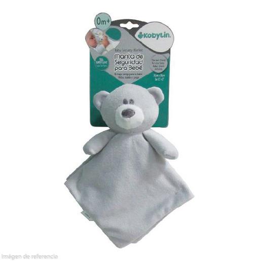 Juguete de seguridad para bebé, manta gris con oso, suave y tierno