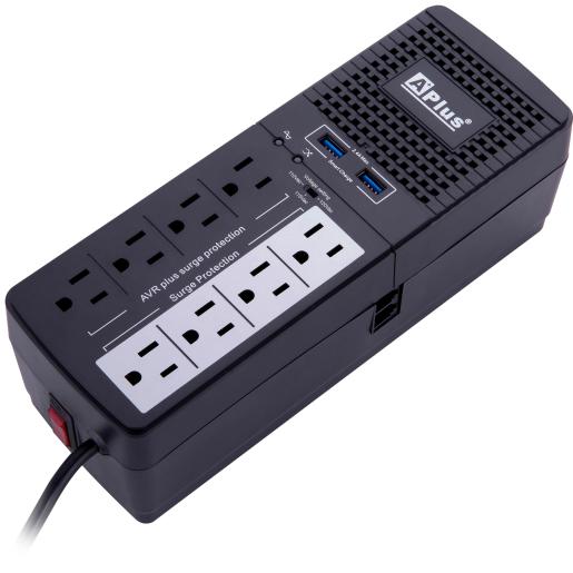 REGULADOR DE VOLTAJE 8 ENT /2 USB 1200VA