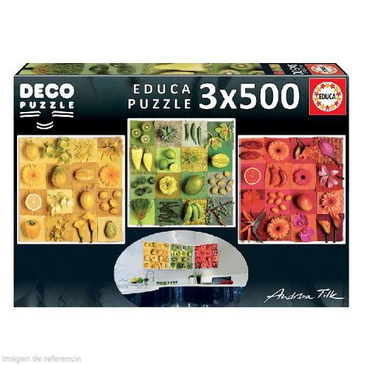 SET 3 ROMPECABEZAS 500PZAS FRUTAS