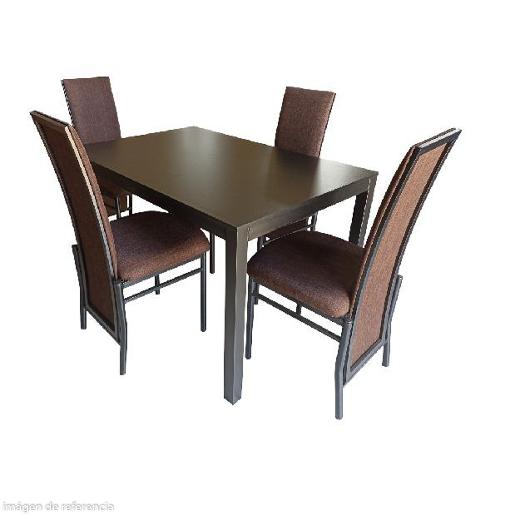 JUEGO DE COMEDOR FENIX 4 SILLAS CAFE