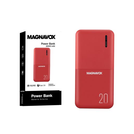 BATERIA PORTATIL 20000 MAH 2 USB ROJA