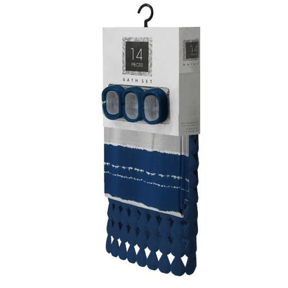 SET 14PC CORTINA+ALFOMBRA BANO SAM