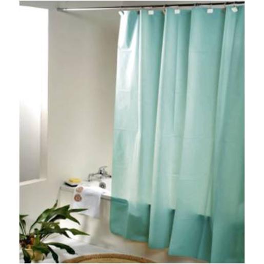 CORTINA P/ BAÑO C/ GANCHOS TEAL