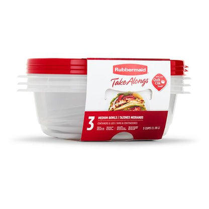 Set 3 Contenedores Rubbermaid TakeAlongs 1.18L (5 Tazas) – Rectangular