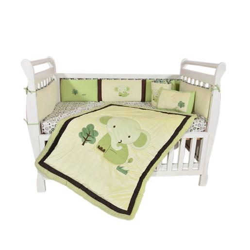 SET D/CUNA LUXE 5PZS ELEFANTE VERDE