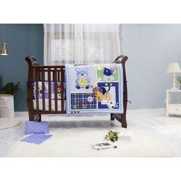 Set de colcha para cuna  Luxe 5pzc Deportes azul