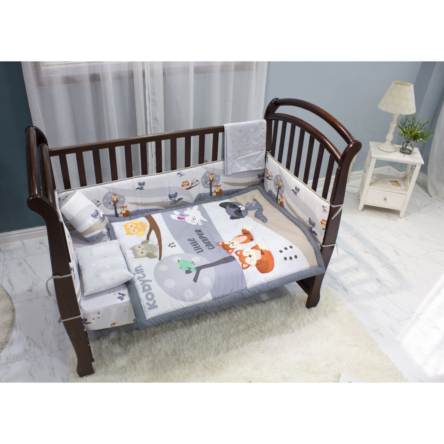 SET D/CUNA LUXE 5PZS BOSQUE GRIS