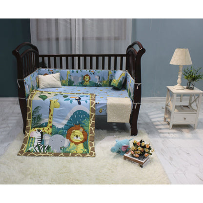 LUXE D/CRIB SET 5PCS GREEN JUNGLE
