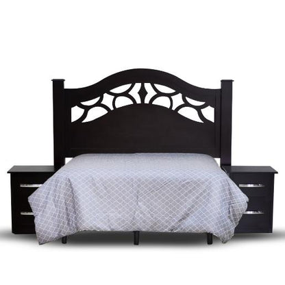 Q/M PANAMA HEADBOARD WITH 2 G NIGHT TABLES