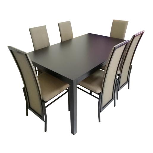 JUEGO DE COMEDOR FENIX 6 SILLAS CAFE