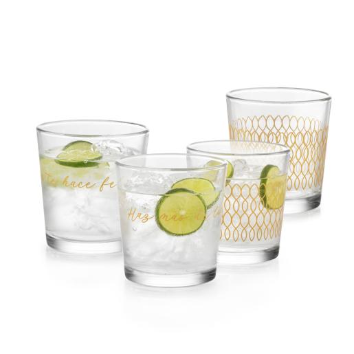 SET DE VASOS CAVANA DOF FRASES 4PZ 236ML