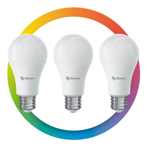 PAQUETE DE 3 FOCOS LED RGB WIFI