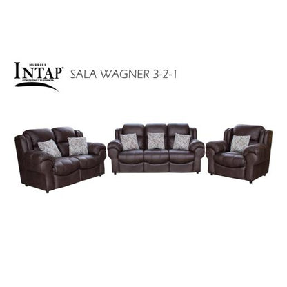 JUEGO DE SALA WAGNER 3 PZS CAFE