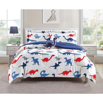 3-Piece Plain Dinosaur Duvet Cover