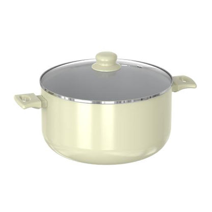POT WITH LID D/GLASS 28X10.5CM BL