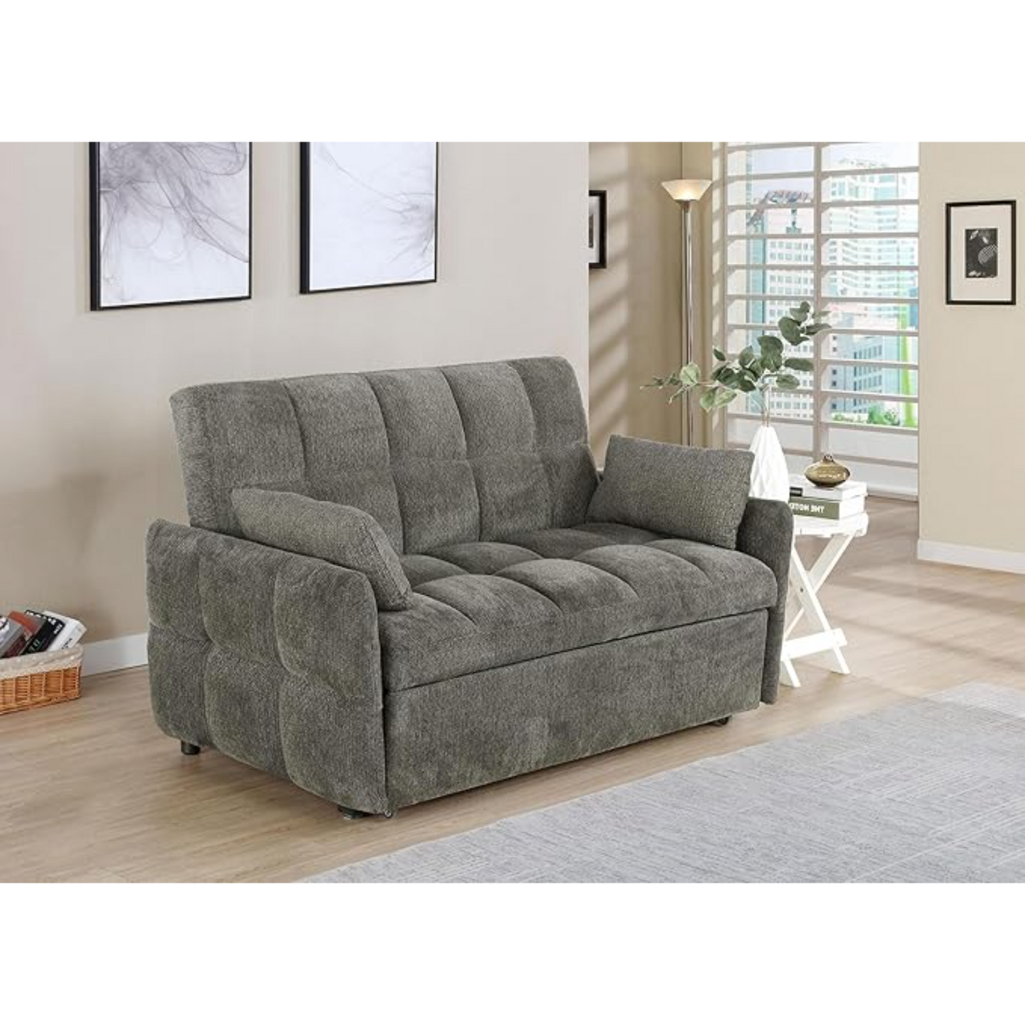COTSWOLD SOFA BED + 2 DARK GREY CUSHIONS. 