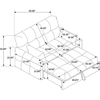 COTSWOLD SOFA BED + 2 DARK GREY CUSHIONS. 