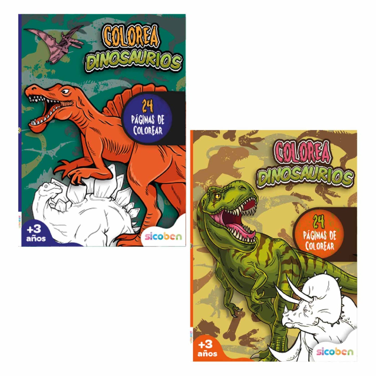 LIBRO COLOREA DINOSAURIOS 24 PGS DIS SUR