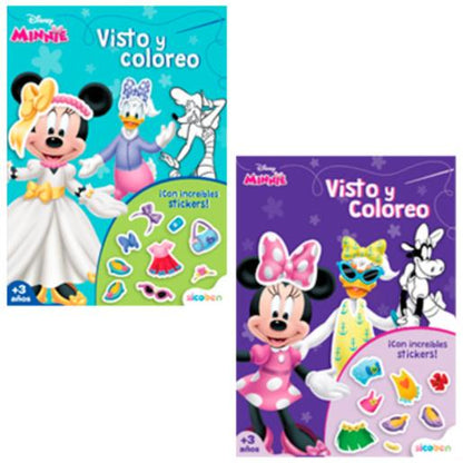 MINNIE SEE AND COLOR BOOK 16PG C/STIC