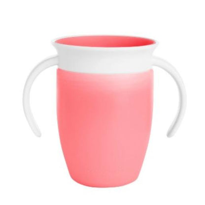 BABY GLASS 360 -7OZ WITH PINK HANDLES MUNCHKI