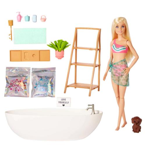 BARBIE BATH GAME SET WITH BUBBLES AND DOLLS