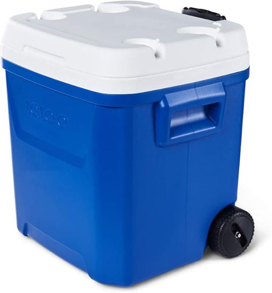 HIELERA INSULADA 60QT C/RUEDAS AZUL